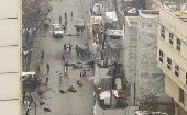 Aerial view of the bomb attack in front of the Foreign Affairs Ministry, Kabul, Afghanistan, Jan. 11, 2023.