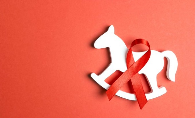 Image of a campaign on child AIDS.