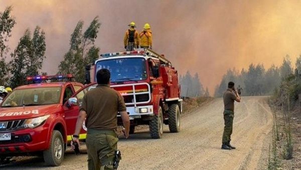 In the regions of BíoBío and Ñuble together, more than 7 000 hectares have been consumed by fire so far. Feb. 3, 2023. 