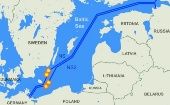 Map showing the location of the Nord Stream.