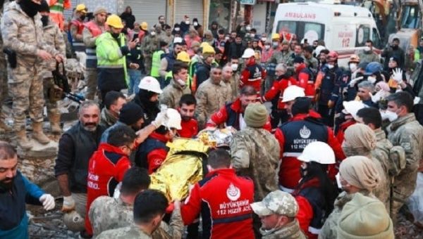 Survivor rescued over a week after earthquake in Türkiye, Feb. 14, 2023. 