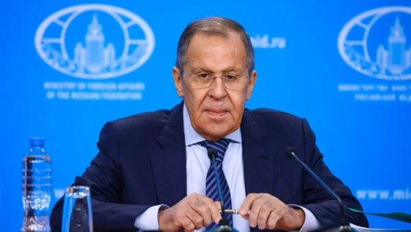 Russian Foreign Minister Sergei Lavrov attends a news conference on the performance of Russian diplomacy in 2022 in Moscow on Jan. 18, 2023.