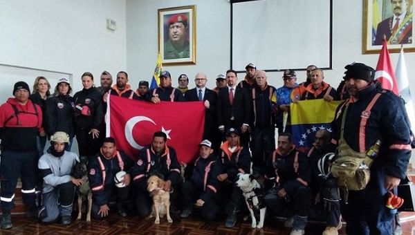 Members of the Simon Bolivar Humanitarian Task Force, Caracas, Venezuela, Feb. 17, 2023.