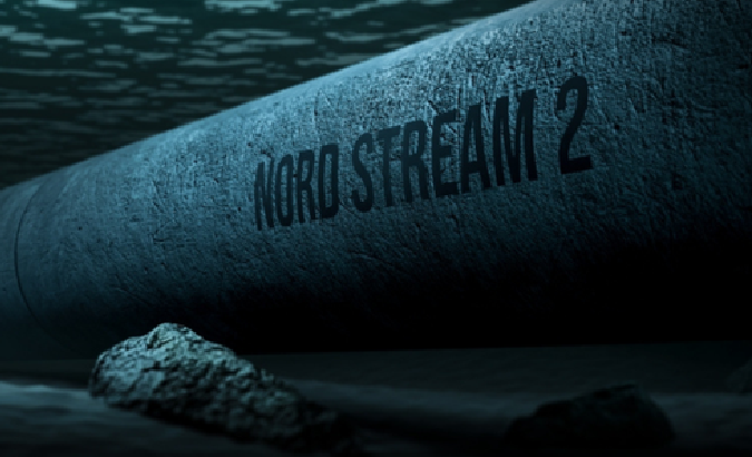 Representation of the Nord Stream pipeline.