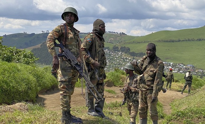 Soldiers are seen in the territory of Masisi, Jan. 8, 2023.