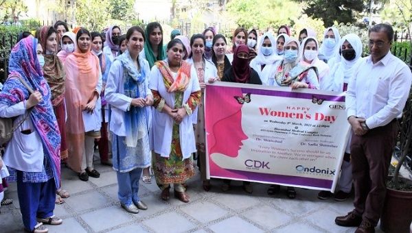 People celebrate the International Women's Day, Pakhtunkhwa, Pakistan, March 8, 2023. 