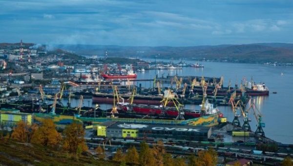 Photo taken on Sept. 12, 2019 shows the scenery in the Arctic Circle port city of Murmansk, Russia.