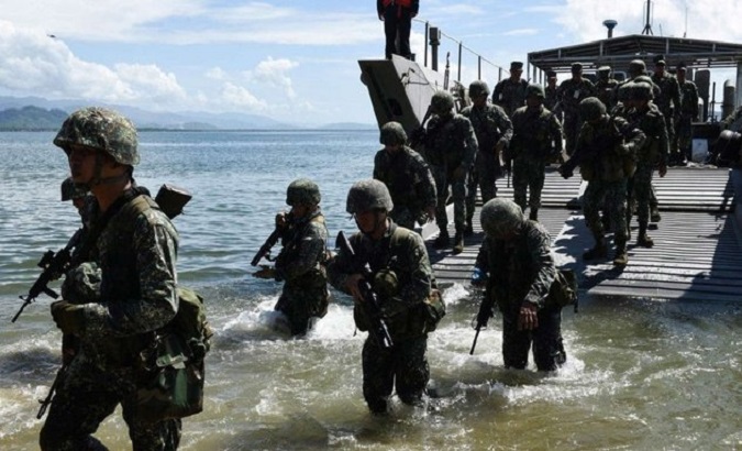 Soldiers at the US-Philippines military exercise.