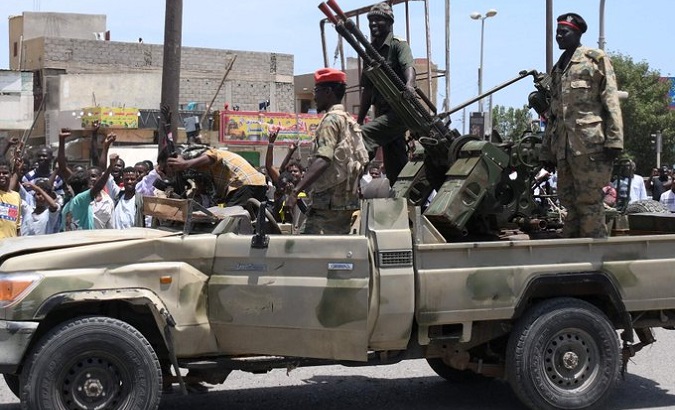 Military on the streets of Khartoum, Sudan, April 17, 2023.