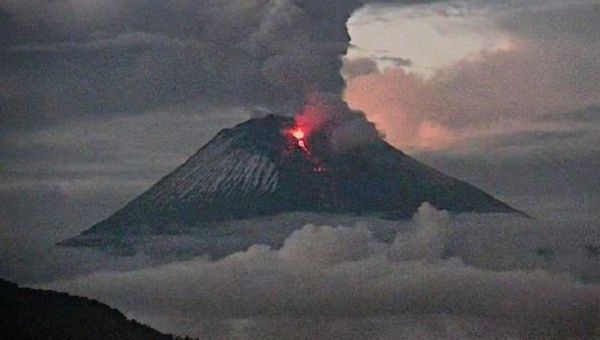 Sangay volcano in Ecuador, April 21, 2023.