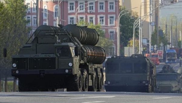 S-400 anti-aircraft missile system seen in Moscow, Russia, May 7, 2023.