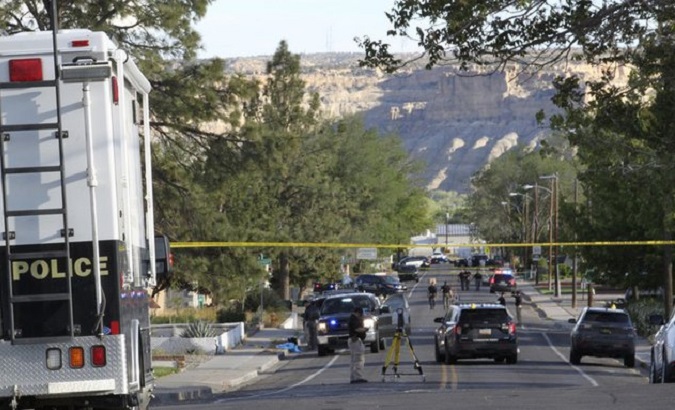 Crime scene in Farmington, New Mexico, U.S., May 15, 2023.