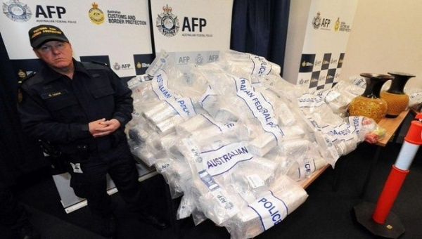 Australian Federal Police guarding methamphetamine found in Sydney, Australia. May. 24, 2023. 