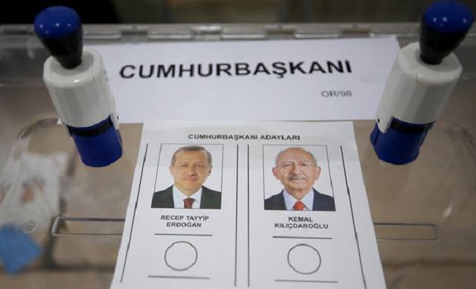 Voting paper with the images of the Turkish presidential candidates, May 28, 2023.