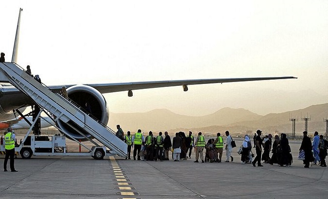 Airplane being boarded in Afghanistan. Jun. 5, 2023.