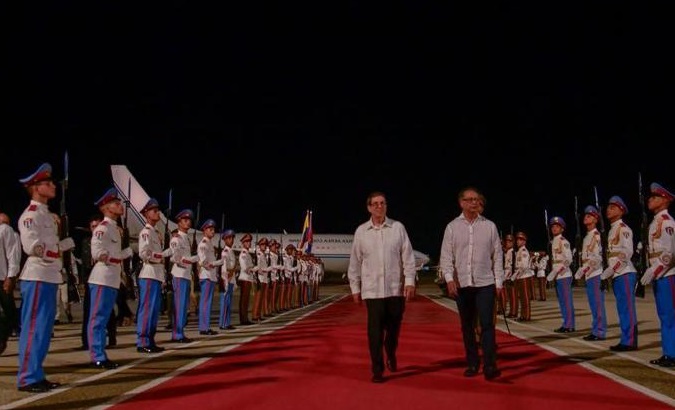Colombian President Gustavo Petro (R) in Havana, Cuba, June 8, 2023.