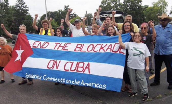 U.S. citizens protest against the blockade, 2023.