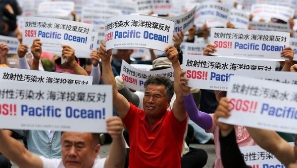 Protest against Japan's discharge of nuclear-contaminated water, Seoul, South Korea, June 12, 2023.