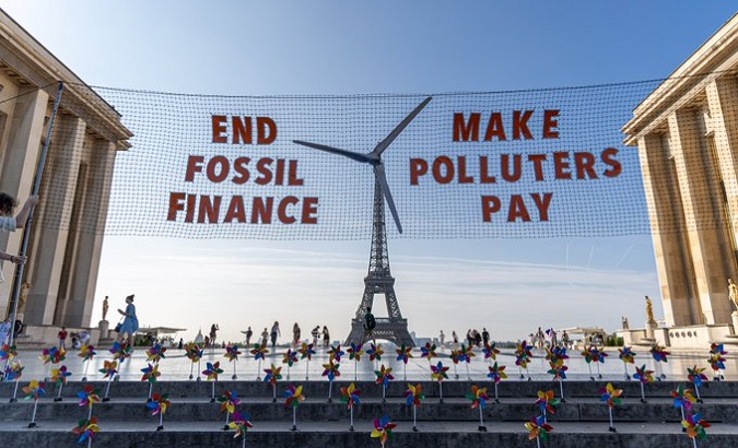 Protest against financial capitalism and its relationship with climate change, Paris, France, June 23, 2023.