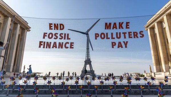 Protest against financial capitalism and its relationship with climate change, Paris, France, June 23, 2023.