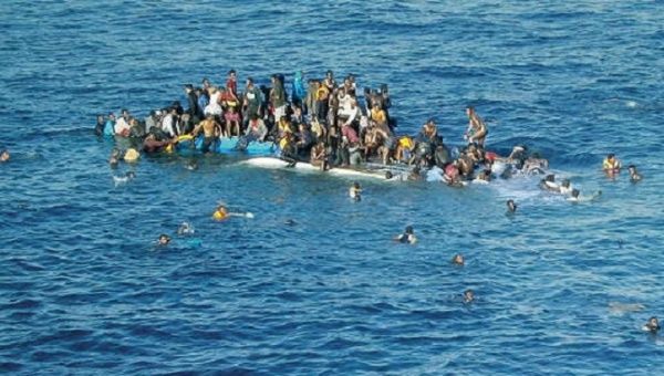 File photo of migrants in the Mediterranean Sea, June, 2023.