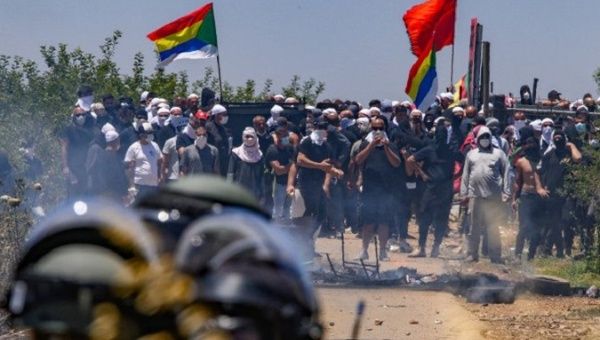 Druze community protest in the Golan Heights, June 21, 2023.
