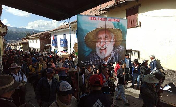 Funeral procession of Hugo Blanco, Cuzco, Peru, July 8, 2023.