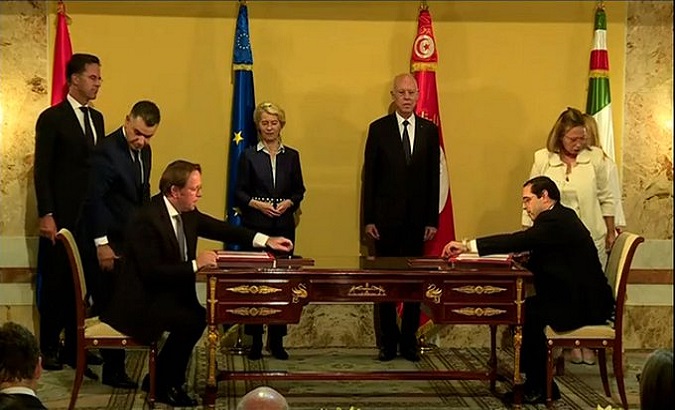 MoU signing ceremony between the EU and Tunisia. Jul. 17, 2023.
