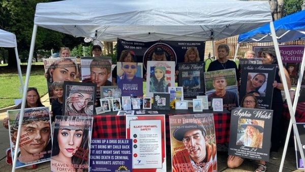 Rally to draw attention to victims of fentanyl poisoning, Raleigh, NC, U.S., July 14, 2023.