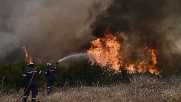 Wildfires in Rhodes Island, Greece. Jul. 24, 2023.