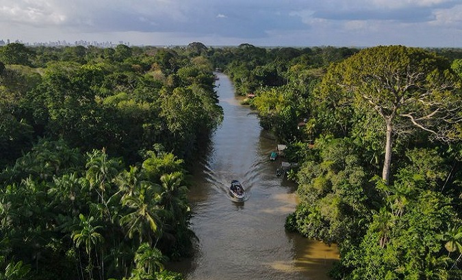 River on the Amazon forest. Aug. 8, 2023.