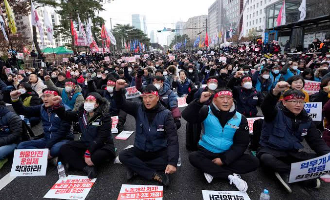 Rally against the release of nuclear wastewater, Seoul, South Korea, Aug. 12, 2023.