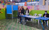 Voting center at the Josefa Jacinto school, Coban, Guatemala, Aug. 20, 2023.