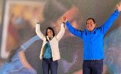 The candidate of the Citizen Revolution Movement (left), Luisa Gonzalez, leads the results of the early elections held in Ecuador this Sunday. Aug. 20, 2023.