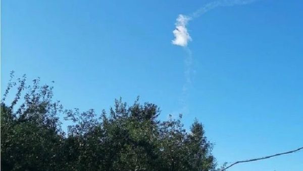 Intercepted drone explosion in the Moscow Area.
