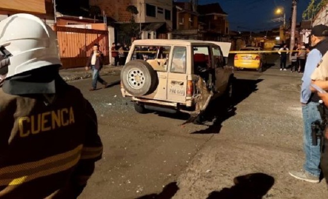 A car bomb in Cuenca, Ecuador, Augu. 31, 2023.