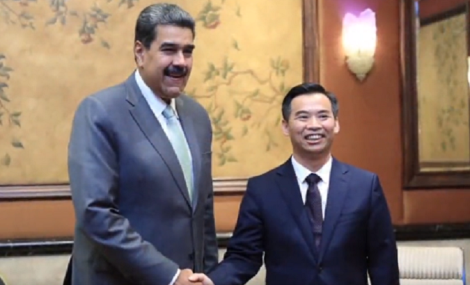 Venezuelan President Nicolas Maduro (L) & Liu Junwen (R), Sept. 12, 2023.