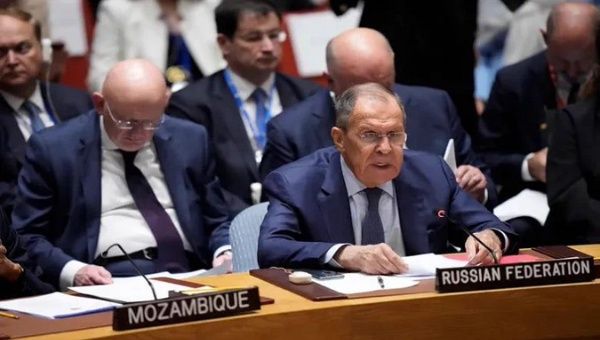 Russian Foreign Minister Sergey Lavrov at the UN Security Council meeting on Ukraine. Sep. 20, 2023. 