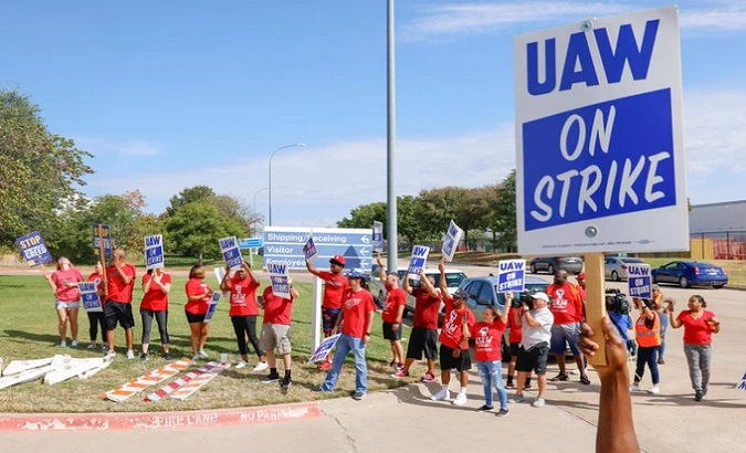 United Auto Workers strike against three Detroit-based automakers. Sep. 23, 2023.