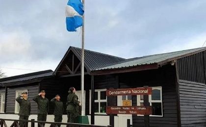 Gendarmerie members pay tribute to those killed in the Malvinas War, Sept. 24, 2023.