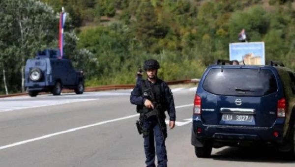 A police officer in north Kosovo, Sept. 25, 2023.