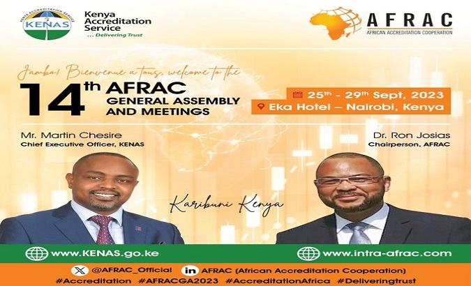 14th General Assembly and Meetings of the African Accreditation Cooperation. Sep. 26, 2023.