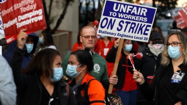 Kaiser Permanente workers on strike, U.S., Oct. 4, 2023.