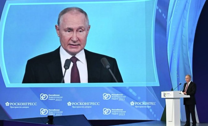 Russian President Vladimir Putin, Moscow, Oct. 11, 2023.