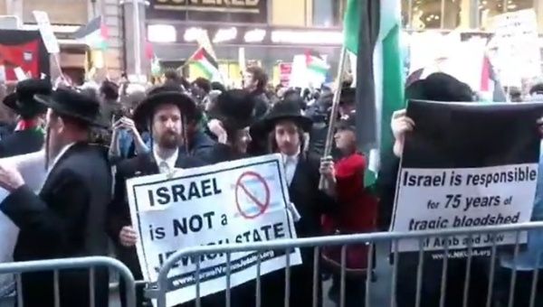 Orthodox Jews support the Palestinians in NYC, U.S., Oct. 13, 2023.