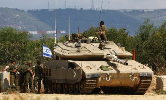 An Israeli tank in the confrontation zone, Oct. 2023.