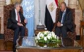 Egyptian Foreign Minister Sameh Shoukry met with UN Secretary General António Guterres to discuss the escalation in Gaza. Oct. 19, 2023. 