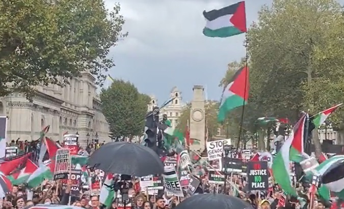 Pro-Palestine march in London, UK; Oct. 21, 2023.