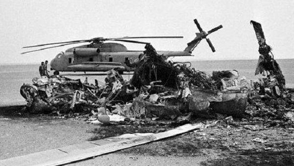 Helicopter destroyed in the Tabas incident, 1980.