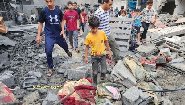 lsraeli warplanes bomb a mosque in Nuseirat, Gaza, Oct. 29, 2023.